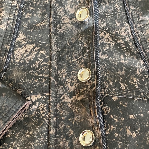 NWOT H&D Brown Leather & Denim Jacket, Size M - Picture 10 of 12